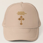 金ゴールド·クリスチャン·おもしろい·クロス·ウィズ·おもしろいことわざ キャップ (正面)