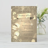 金ゴールド,クリスマスボール会社クリスマスパーティー 招待状 (スタンド正面)