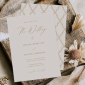 金ゴールド&クリームシンプル結婚式招待状カード 招待状