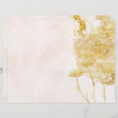 金ゴールド&クリームフローラスクラップブック紙 (正面/裏面)