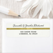 金ゴールド&クリーム住所 シール書道スクリプト ラベル (インサイチュ)