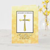 金ゴールド・クロとのペンスと許しの聖餐式 カード (黄色い花)
