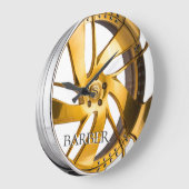 金ゴールド&クロムリム ラージ壁時計 (傾斜)