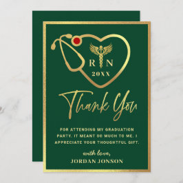 金ゴールド・グモダンリーン看護学校卒業 サンキューカード