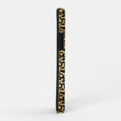 金ゴールド·グラム·ブラック·レオパード·プリント Case-Mate iPhoneケース (裏面/右)