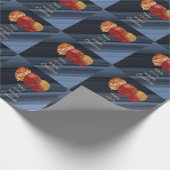 金ゴールド&グリッターレッドバルーンハッピー40th誕生日 ラッピングペーパー (角)