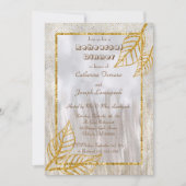金ゴールド&グリッター離れリハーサルディナー 招待状 (正面)