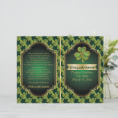 金ゴールド、グリーンアイリッシュクローバー結婚の折り畳みプログラム (スタンド正面)