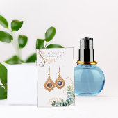 金ゴールド&グリーンイヤリングディスプレイ名刺 名刺