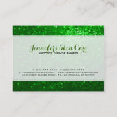 金ゴールド&グリーングリッタービューティシアン名刺 名刺 (裏面)