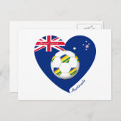 金ゴールド&グリーンサッカーチーム。フトボルデオーストラリア ポストカード (正面/裏面)