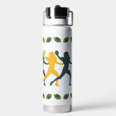 金ゴールド&グリーンサッカープレーヤーシルエット姿 ウォーターボトル (背面)