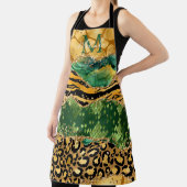 金ゴールド&グリーンサファリアニマルプリントゲート エプロン (インサイチュ)