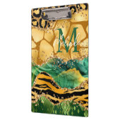 金ゴールド&グリーンサファリアニマルプリントゲート クリップボード (左)