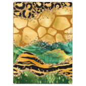 金ゴールド&グリーンサファリアニマルプリントゲート クリップボード (裏面)