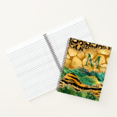 金ゴールド&グリーンサファリアニマルプリントゲート ノートブック (内部)