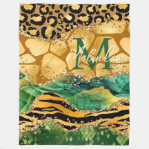 金ゴールド&グリーンサファリアニマルプリントゲート