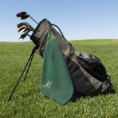 金ゴールド&グリーンジャングルくもの巣 ゴルフタオル (グリーン)