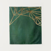 金ゴールド&グリーンジャングルくもの巣 タペストリー (正面)