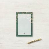 金ゴールド&グリーンジャングルくもの巣 ポストイット (デスク上)