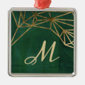 金ゴールド&グリーンジャングルくもの巣 メタルオーナメント (正面)