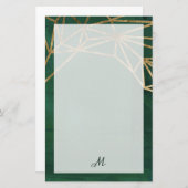 金ゴールド&グリーンジャングルくもの巣 便箋 (正面/裏面)