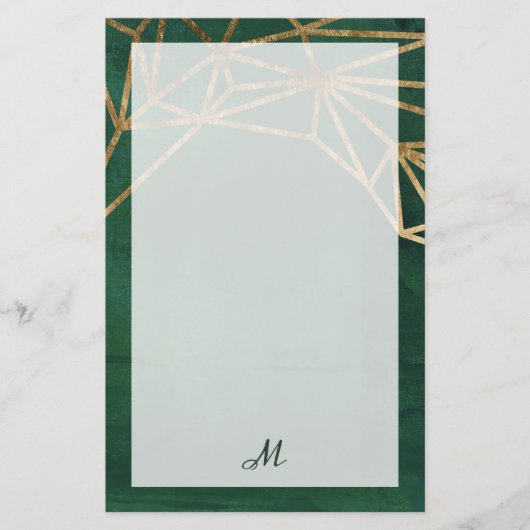 金ゴールド&グリーンジャングルくもの巣 便箋 (正面)