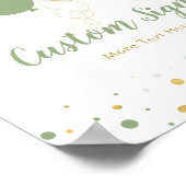 金ゴールド&グリーンバルーン子供の誕生日カスタムパーティー ポスター (角)