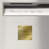 金ゴールド&グリーンボホドット統一されたらせん状結婚 マグネット (インサイチュ (食洗機))