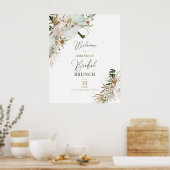 金ゴールド&グリーンボホブライダルシャワーブランチウェルカム ポスター (キッチン)