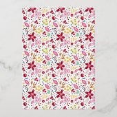 金ゴールド&グリーンメリークリスマス花模様 箔シーズンカード (裏面)