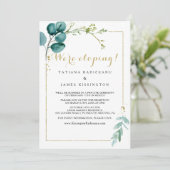 金ゴールド&グリーンユーカリプトゥスエロペメント披露宴 招待状 (スタンド正面)
