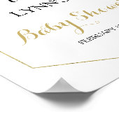 金ゴールド&グリーンユーカリ赤ちゃんシャワーウェルカム ポスター (角)