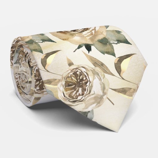 金ゴールド&グリーンリーエレガントな結婚式 ネクタイ (ロール)