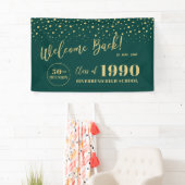 金ゴールド&グリーン紙吹雪クラス懇親会パーティーへようこそ 横断幕 (インサイチュ)