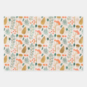 金ゴールド&グリーン自然ランタンラッピング紙シート ラッピングペーパーシート (正面2)