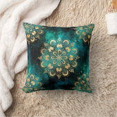 金ゴールド&グリーン銀河系ダルマダラパターン クッション (ブランケット)