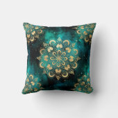 金ゴールド&グリーン銀河系ダルマダラパターン クッション (裏面)