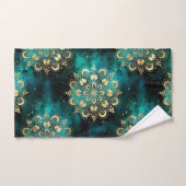 金ゴールド&グリーン銀河系ダルマダラパターン バスタオルセット (ハンドタオル)