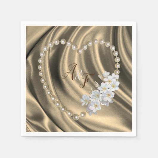 金ゴールド,グリーン,ブルー,アイボリーシルク&パールナプキン スタンダードカクテルナプキン (正面)