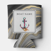 金ゴールド&グレイモダンアゲートゲード&いかりボート名 缶クーラー (裏面)