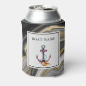 金ゴールド&グレイモダンアゲートゲード&いかりボート名 缶クーラー (缶裏面)