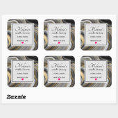 金ゴールド&グレイモダンアゲートジェムストーンキャンドルビズ スクエアシール (シート)