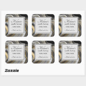 金ゴールド&グレイモダンアゲートジェムストーンキャンドルビズ スクエアシール (シート)