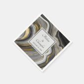 金ゴールド&グレイモダンアゲートジェードジェムストーン スタンダードカクテルナプキン (角)