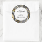 金ゴールド&グレイモダンアゲートジェームストーンビジネス ラウンドシール (バッグ)