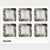 金ゴールド&グレイモダンアゲートジェームストーン誕生日 スクエアシール (シート)