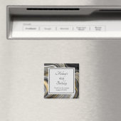 金ゴールド&グレイモダンアゲートジオードミネラル誕生日 マグネット (インサイチュ (食洗機))