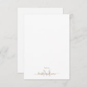 金ゴールド&グレースクリプトモノグラムホワイト結婚ズ サンキューカード (正面/裏面)