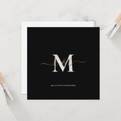 金ゴールド&グレーモノグラムスクリプト聖なる書物、 経典クリスマス カード (正面/裏面インサイチュ)